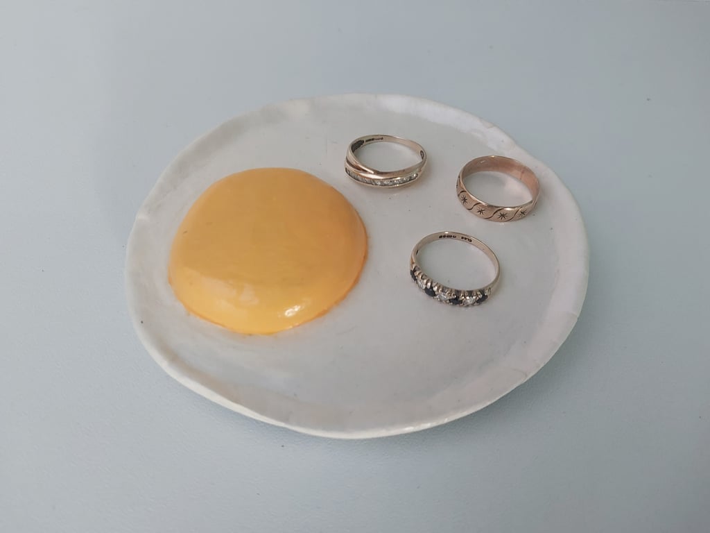 Fake Food Sunny Side Up Fried Egg Fridge Magnet Ring Holder Spoon Rest
