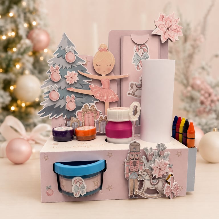 Personalised Pink Nutcracker Play-Doh Christmas Activity Box