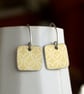 Pale gold square drop earrings