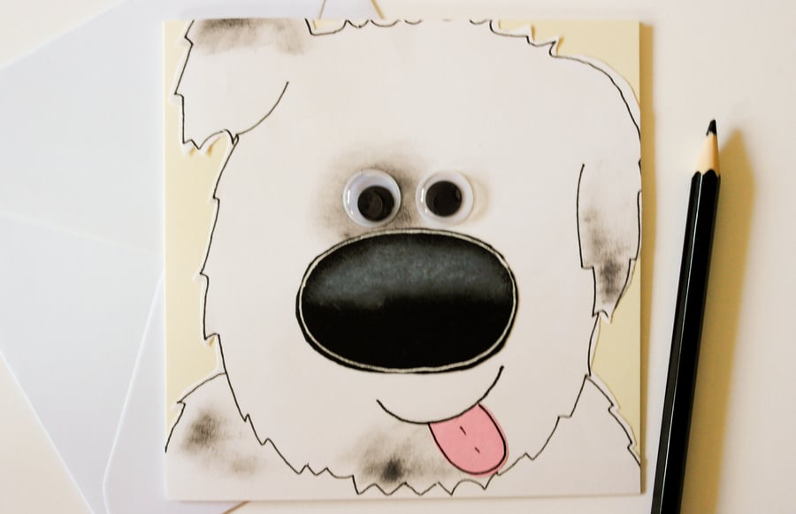 Cute Dog Birthday Handmade Greeting Card