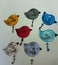 Handmade Fused Glass Beaded Hanging Bird Decoration - Image 1
