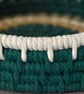 Forest Green, Off-White & Jute Coil Basket - Image 4