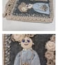 Wearable Textile Art Clutch – One of a Kind, The Girl with Blue Eyes - Image 4