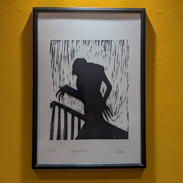 Nosferatu A4 Lino Print