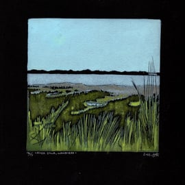 Seconds Sale 'Wrabness Beach' Linocut Print