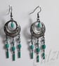 Bobo Chandelier Dangly Earrings-Turquoise - Image 1