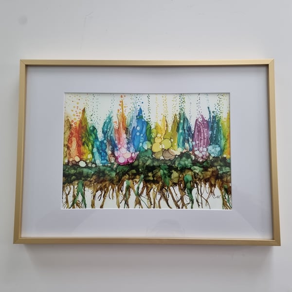 (49) Abstract Alcohol Inks, "Airy, Fairy Garden"