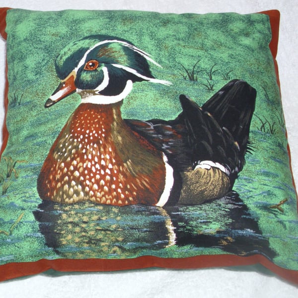A Wood Duck paddling cushion