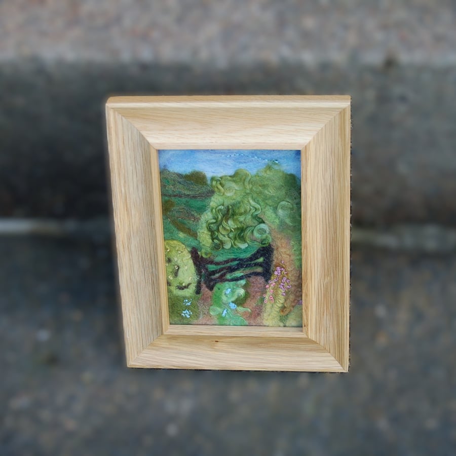 Through the Gate - Textile Art, Fibre art. framed or unframed