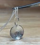 Sterling Silver Domed Textured Pendant Necklace 