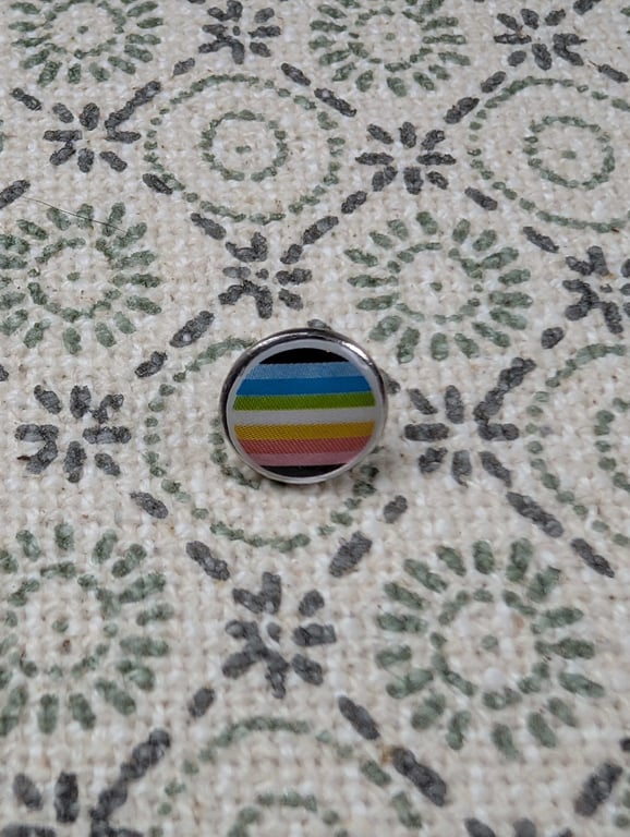 Queer Flag Pin - Pride Themed Pin - Small Resin Topped Pin Badge - LGBTQ