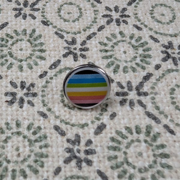 Queer Flag Pin - Pride Themed Pin - Small Resin Topped Pin Badge - LGBTQ
