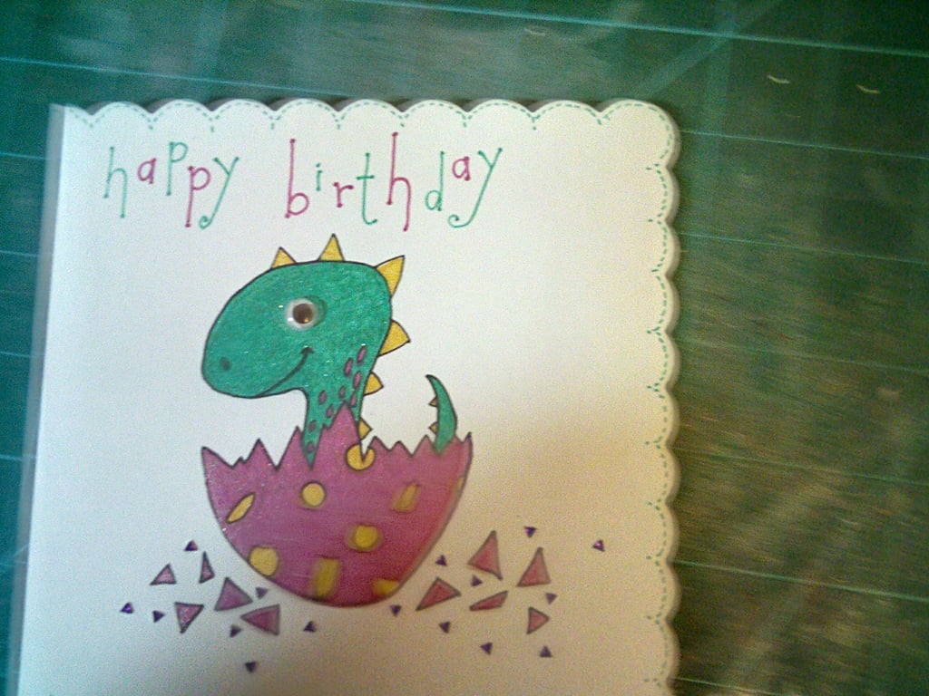 Child's baby dinosaur birthday card 