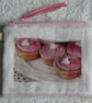 Cup Cake Print Zipped Purse. Fully Lined with Zip Pull. Heart Cup Cakes - Image 1