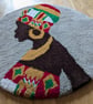 African Kente Woman Rug - Handmade Afrocentric Textile Art - Image 5