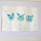 Three Leggy Birds
