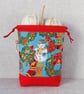 Project bag, drawstring bag, snowman, Christmas - Image 4