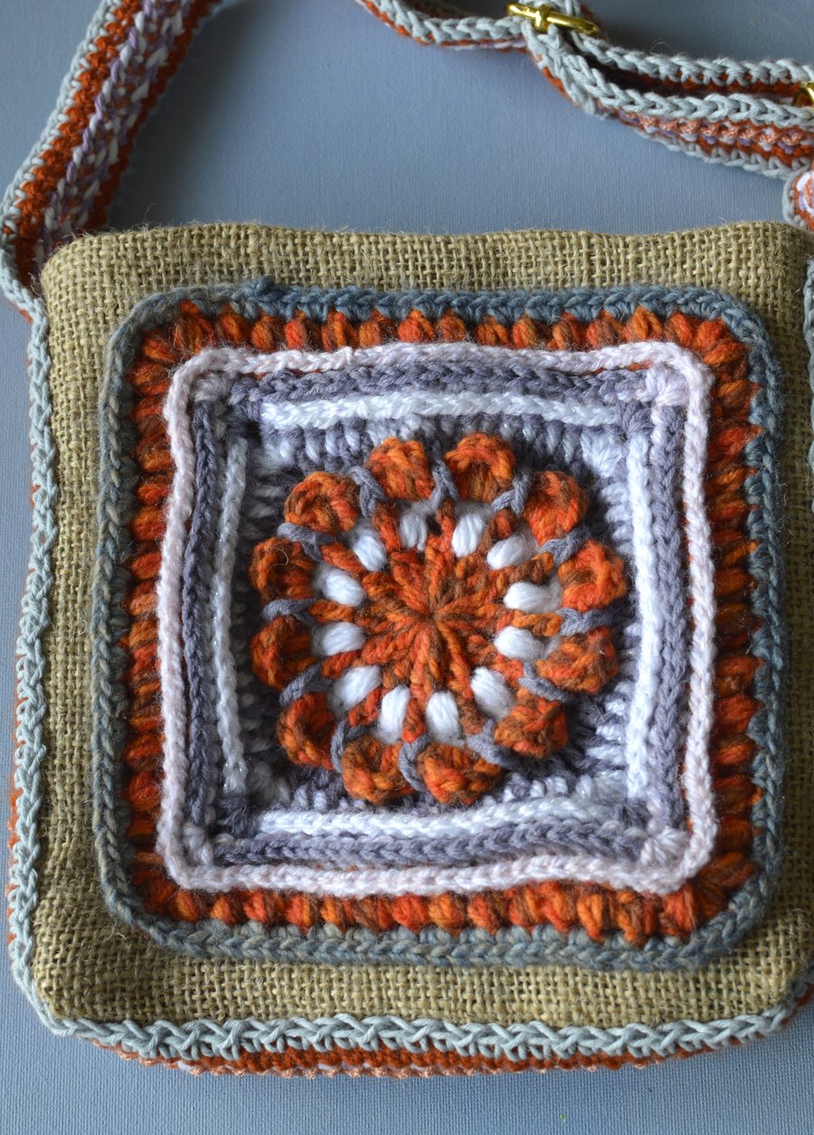 Crochet and Hessian Bag