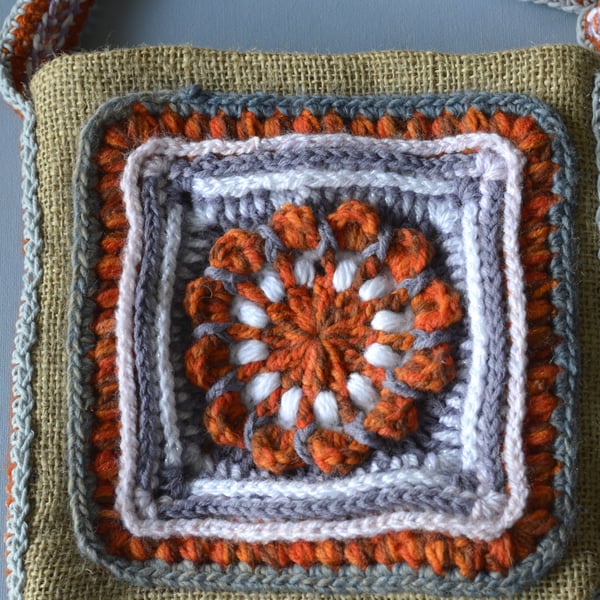 Crochet and Hessian Bag