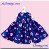 Reserved for Tina - Navy Liberty Print Dress (Special order)