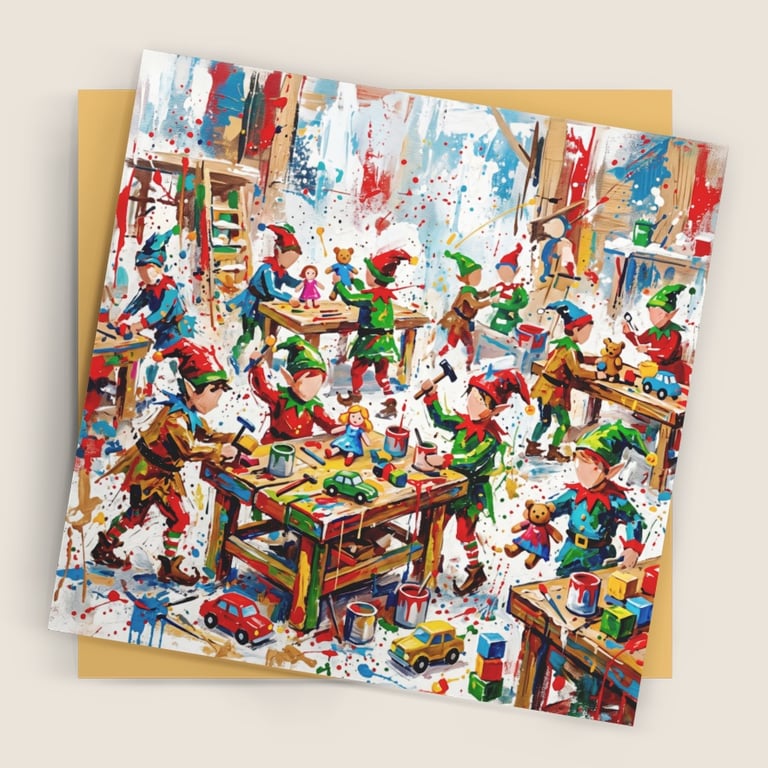 Elves' Workshop – Premium Festive Greeting Card