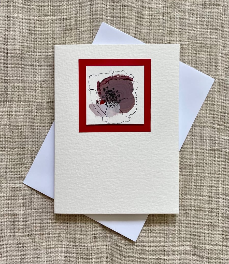 Hand painted abstract art card, original art