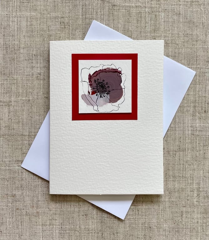 Hand painted abstract art card, original art