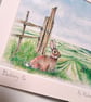 Watercolour print of a Southdowns Sussex Rabbit - Image 3
