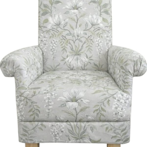 Laura Ashley Parterre Sage Green Fabric Adult Chair Armchair Floral Accent Small