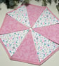 Handmade Fabric Bunting 8 Flags in Pastel Pink Florals Design - Image 3