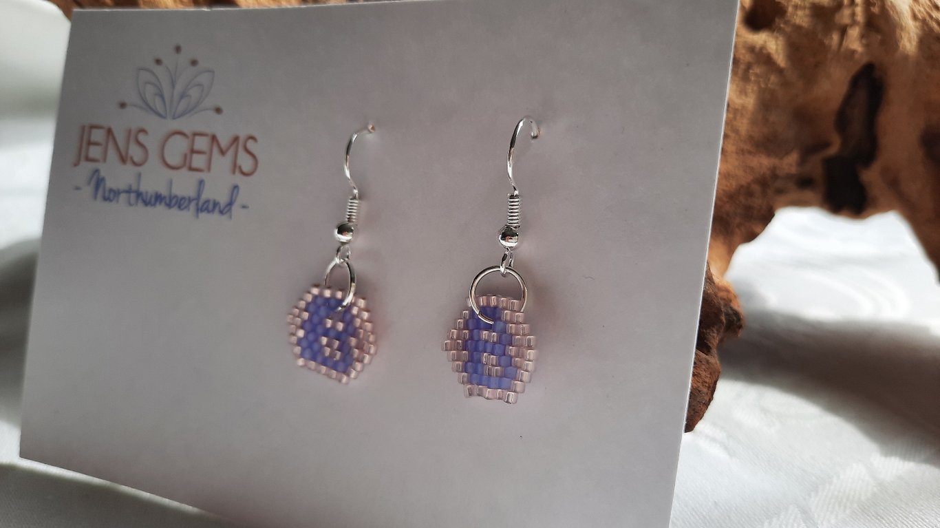 Letter B Beadwork Earrings