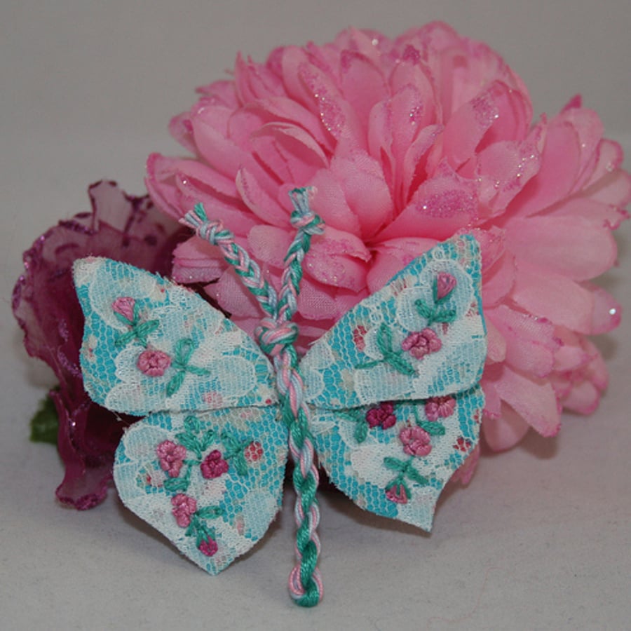 Aqua Butterfly Brooch
