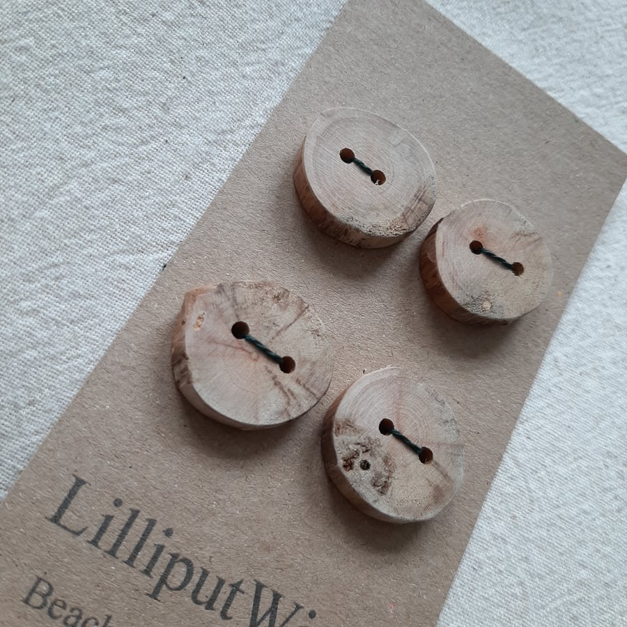 Set of Four Beachcombed Buttons