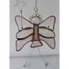 Fairy Angel Suncatcher Stained Glass Pink 021