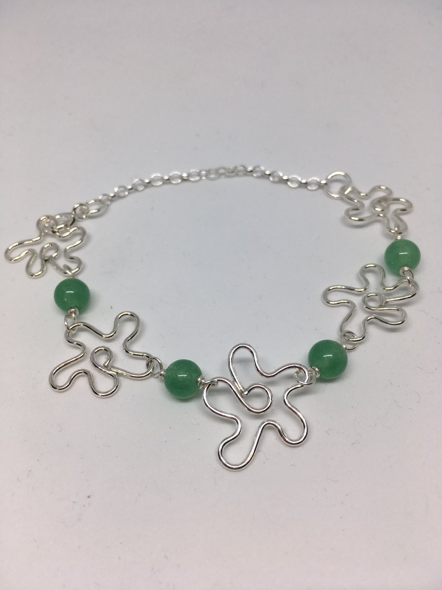 Jade flower bracelet