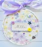Personalised Name Hoop, Nursery Decor,  Name Wall Art, Star Rainbow Floral, 