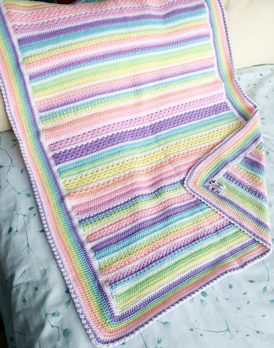 Rainbow Crochet blanket, babies gift 