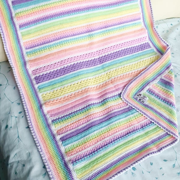 Rainbow Crochet blanket, babies gift 