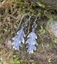Sterling silver oak leaf earrings - Image 6