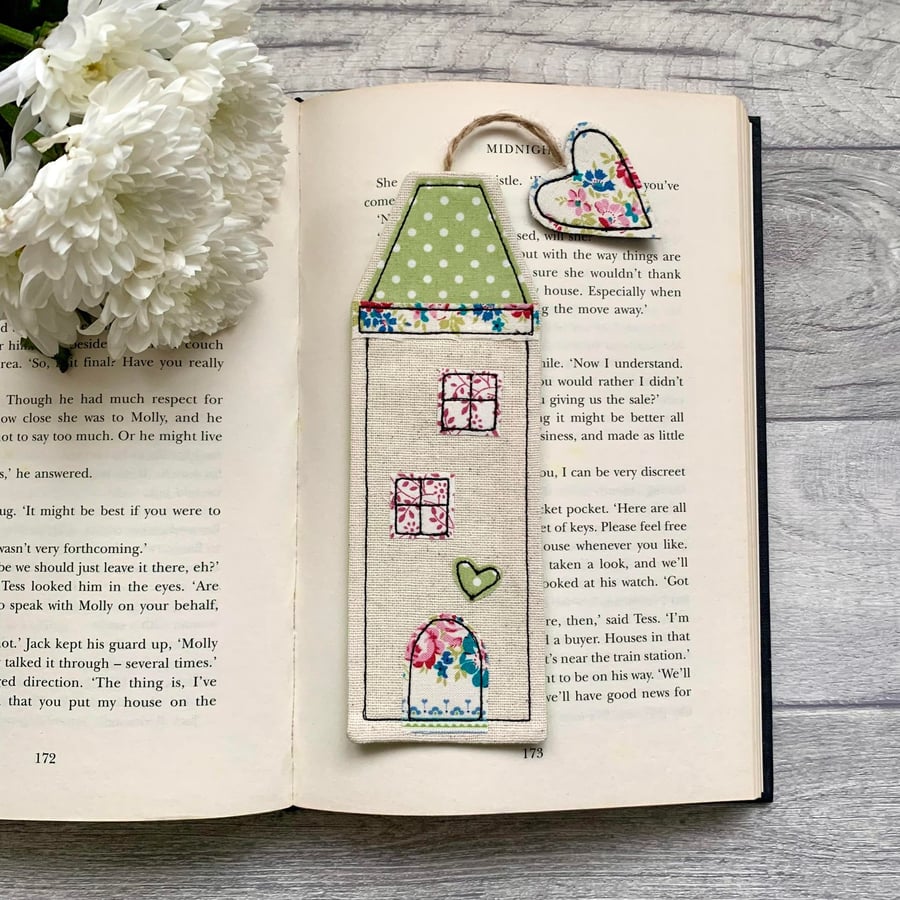 Bookmark, tall house bookmark, bookworm gift