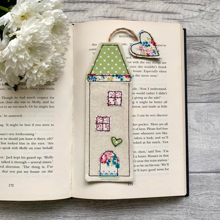 Bookmark, tall house bookmark, bookworm gift