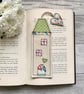 Bookmark, tall house bookmark, bookworm gift