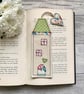 Bookmark, tall house bookmark, bookworm gift - Image 1