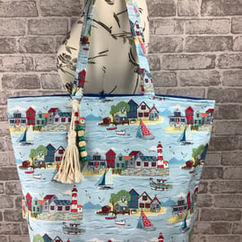 Beachfront Beach bag, Tote, Handmade