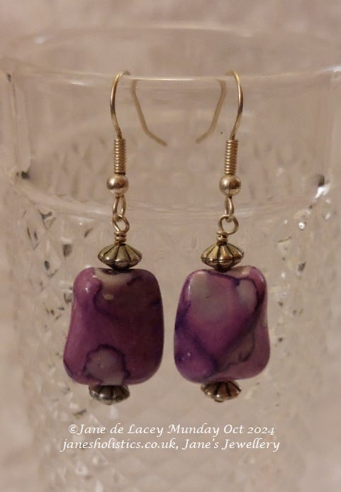 Pinky Purple Drop Earrings