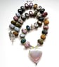 Designer Chunky Fancy Jasper & Peridot Necklace  - Image 6