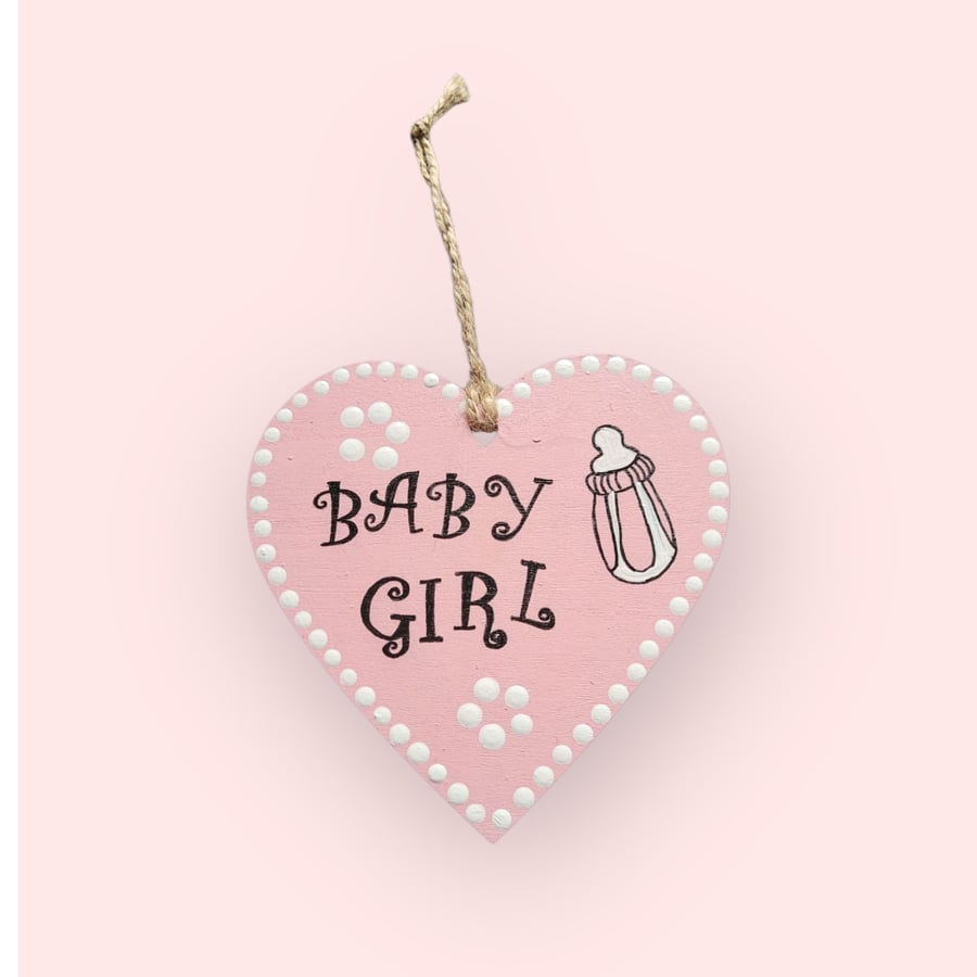  Wooden heart New Baby decoration  