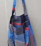 Navy stripped fold up tote bag. - Image 3