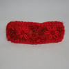 Embroidered Barrette - Simple Daisies - Red