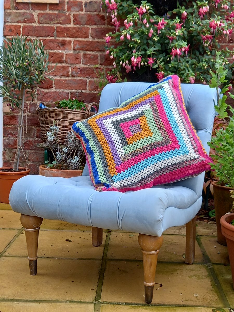 Crochet Granny Stitch Log Cabin Cushion pattern